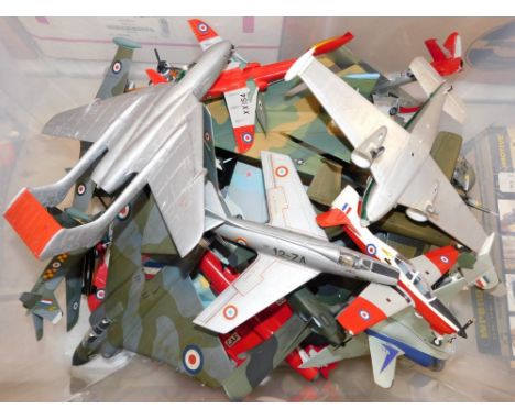 A group of die cast scale model aeroplanes, all in varying conditions and styles.