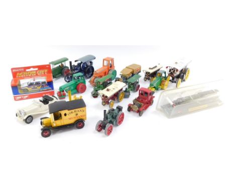 Corgi Matchbox Dinky and other die cast, including Corgi Fowler steam wagon, Dinky Aveling Barford steam roller, 1:160 scale 