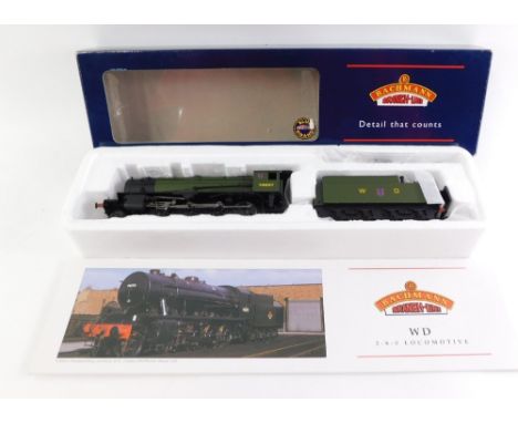 A Bachmann OO gauge WD Austerity Class locomotive 21 Army Transport Group, 78697, War Department green, 2-8-0, 32-255.