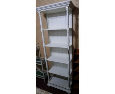 A contemporary cream display shelf unit, H.220 W.78 D.38cm 