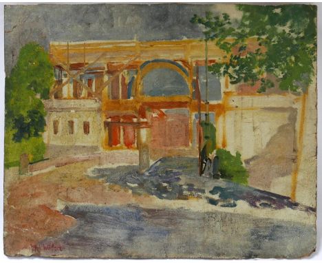 20th century school, Architectural study, signed W.J. Waler (?) lower left, 37 x 46cm 