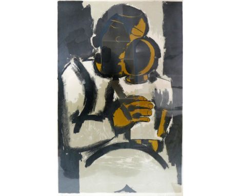 Josef Herman (Poland, 1911-2000), Father and child, lithograph, signed and numbered 22/50 in pencil to lower margin, 70 x 45c