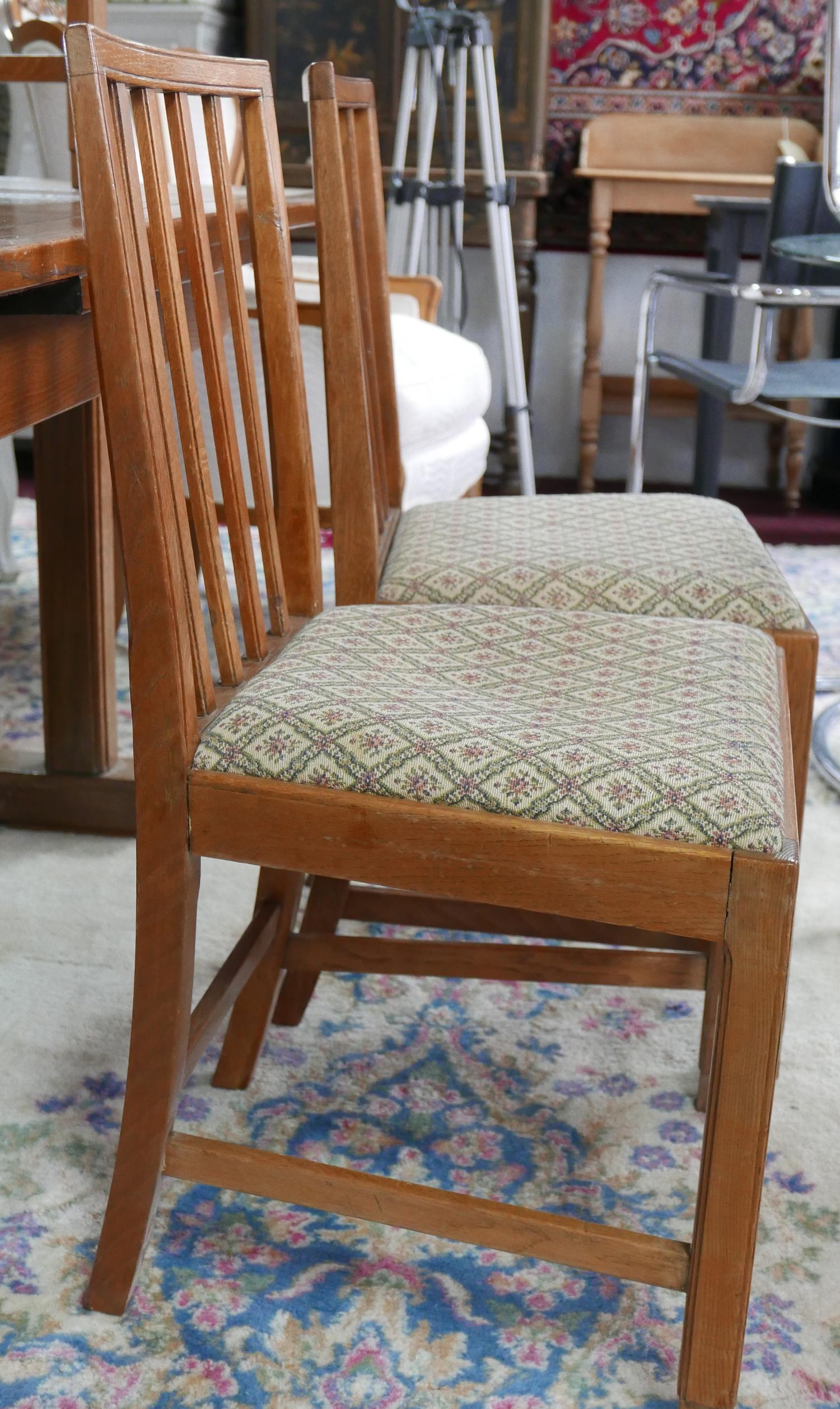 Edward Barnsley, a set of 6 oak dining chairs, three stamped Sterling