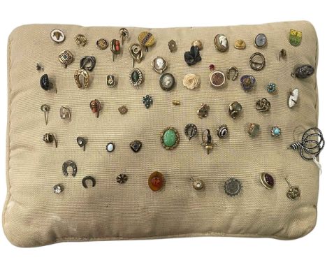 Collection of over 60 hat/stick pins.