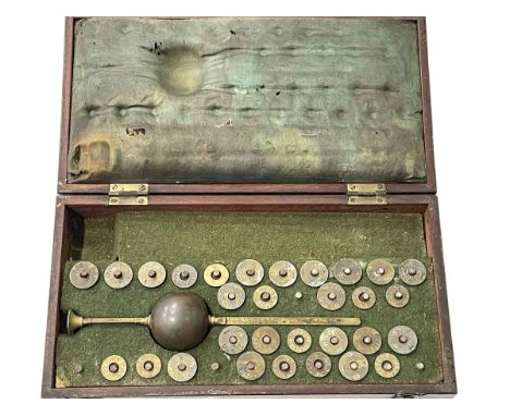 Mahogany cased 'Clarkes' hydrometer.