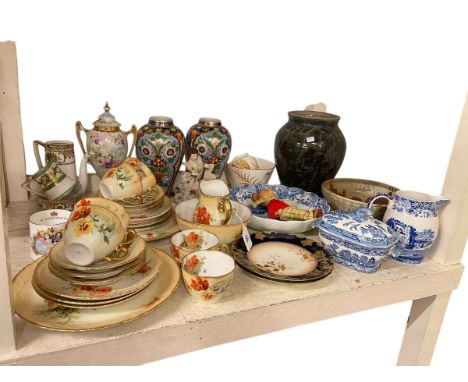 Collection of decorative porcelain including Noritake, Spode, etc.