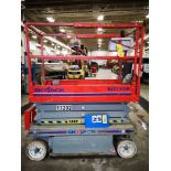 SKYJACK SJIII 3219 ELECTRIC SCISSOR LIFT, 550LB CAP. (2 PERSONS + EQUIPMENT), 24V, 19'H, 29"W X 68"