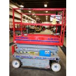 SKYJACK SJIII 3219 ELECTRIC SCISSOR LIFT, 550LB CAP. (2 PERSONS + EQUIPMENT), 24V, 19'H, 29"W X 68"