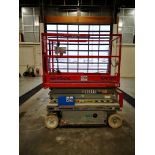 SKYJACK SJIII 3219 ELECTRIC SCISSOR LIFT, 550LB CAP. (2 PERSONS + EQUIPMENT), 24V, 19'H, 29"W X 68"