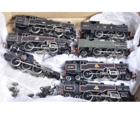 Hornby-Dublo 00 Gauge 3-Rail Tank Engine, GWR green 0-6-2 6699, LMS black 0-6-2 6917, BR black 2-6-4 80054 (4) and a 2-6-4 ch