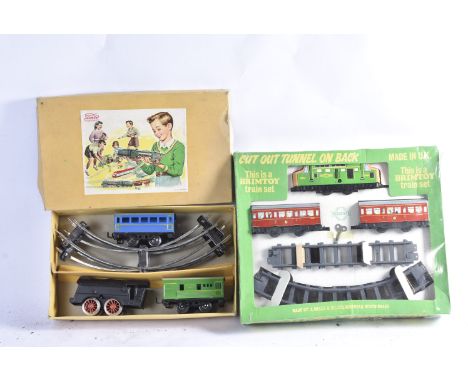Two Vintage 0 gauge Train Sets, a tinplate set by Paya (original Spanish product) with streamlined 0-4-0 tank loco, track and