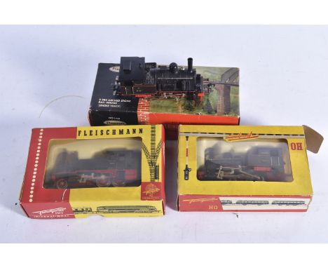 Fleischmann HO Gauge DB black Tank Locomotives, 0-6-0T 891315, 1316 2-4-0T70091, both in original boxes, unboxed 0-6-0T 89131