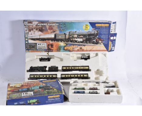 Hornby 00 Gauge Cornish Riviera and Freight Train incomplete Train Sets with additional Rolling stock, R826 comprising BR gre