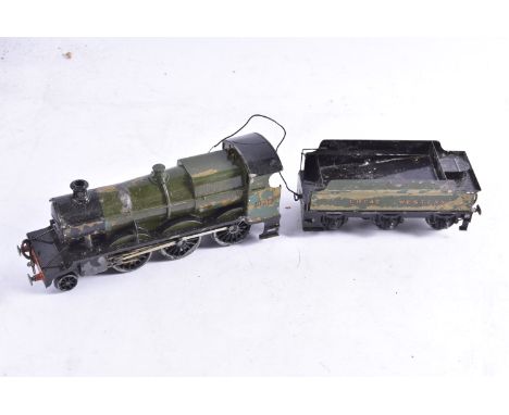 A Leeds Model Co 0 gauge electric GWR 43xx 'Mogul' class 2-6-0 Locomotive and Tender, believed to be a pre-war LMC product wi