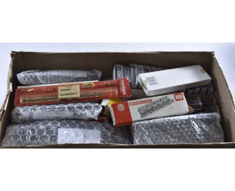 Fleischmann HO gauge 'Profi-track' Control Equipment and miniature 'Mimic' control panel, all 2-rail track on raised 'ballast