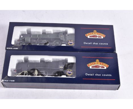 Bachmann 00 Gauge SR and BR N Class Locomotives, 32-153 SR lined green 1824 with weight added to base of chassis, and 31-151 
