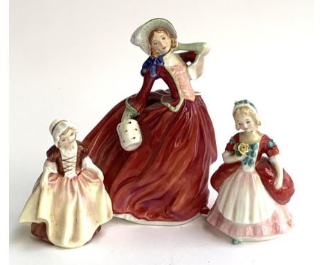 Three Royal Doulton figurines, Autumn Breezes, 20cmH, Valerie and Dinky Do 