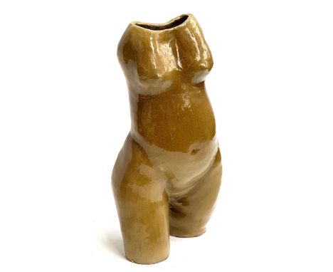 A glazed ceramic female torso, 48cmH 