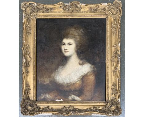 Manner of Thomas Gainsborough, portrait of a woman, oil on canvas, 74x62cm 