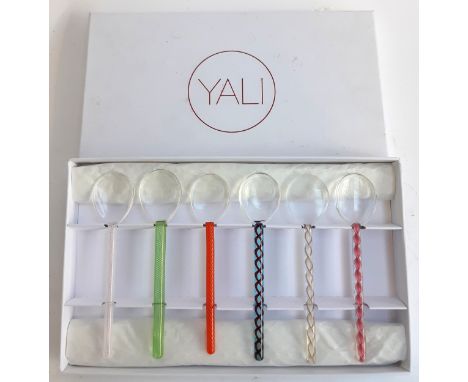 A set of 6 Yali glass Murano spoons 