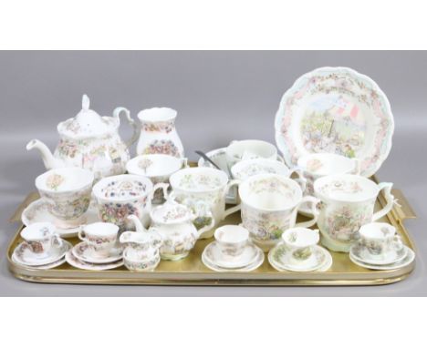 A tray of assorted Royal Doulton Bramley Hedge items including miniature items, teapot, cups, etc.