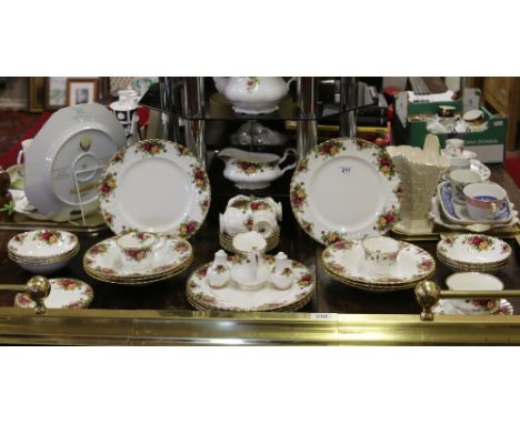 A Royal Albert tea and dinner service decorated in the Old Country Roses design (approximately forty one pieces).