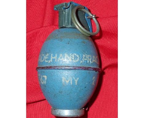 Blue enamel body, with full complement, dated 1966 to fuze &amp; 1967 to body.&nbsp;