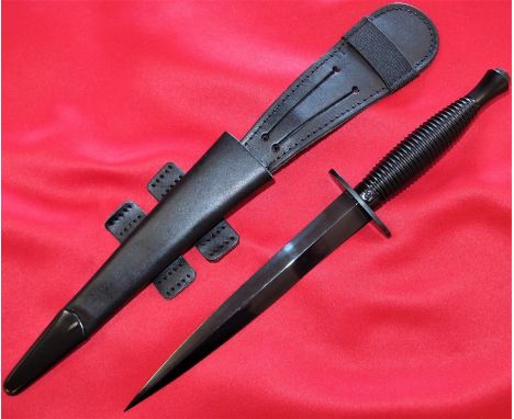 Black enamel ribbed grip, maker marked for J. Nowill &amp; Sons, Sheffield &amp; Dept. Defence arrow stamped to guard. 17.5 c