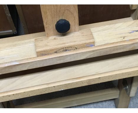 A folding beechwood picture easel maker Windsor and Newton.
