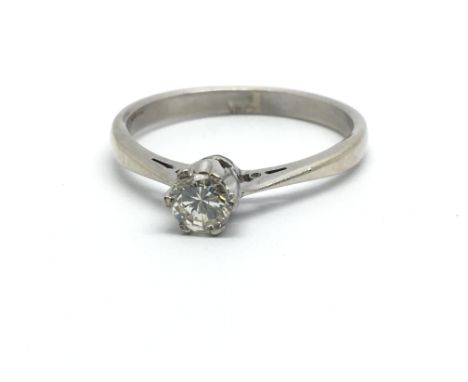 An 18ct white gold and diamond solitaire ring, approx 0.20ct, ring size approx N/O