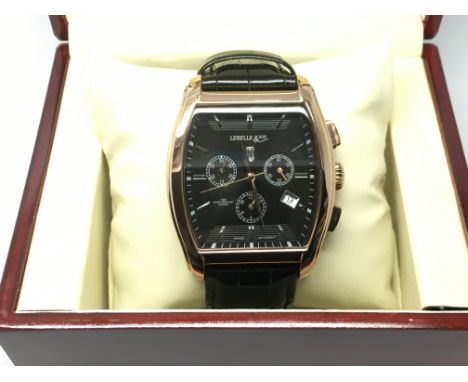 A boxed gents Lebelle new chronograph watch.