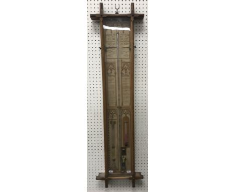 An oak cased Admiral Fitzroy's barometer with paper dial, No'd. 367-815, the alcohol thermometer stamped "A. Franks Mancheste