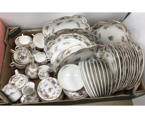 A Royal Worcester "Pekin" pattern part dinner / tea / coffee set comprising teapot, milk jug, cream jug, sugar basin and slop