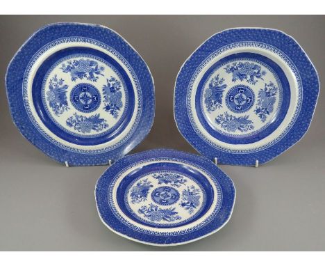 A group of early nineteenth century blue and white transfer-printed Copeland & Garrett, Late Spode Trophies Fitzhugh pattern 