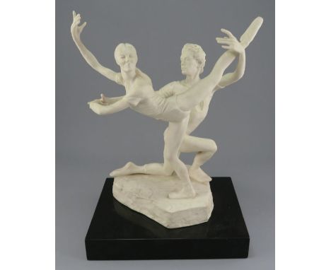 A twentieth century Spode boxed porcelain figure of principal ballet dancer Anthony Dowell and Antoinette Sibley in Friday's 