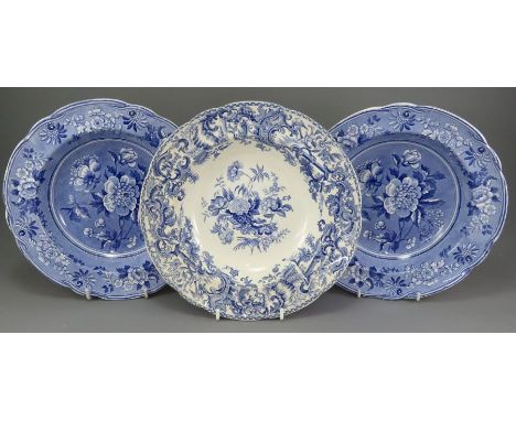 A group of early nineteenth century blue and white transfer-printed soup dishes, c. 1833. To include: two Copeland & Garrett,