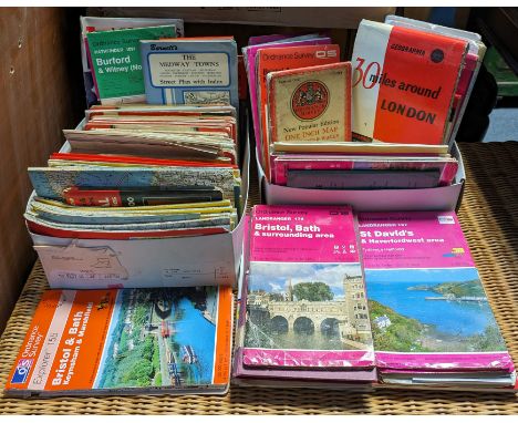 Approximately eighty various ordnance survey maps. 