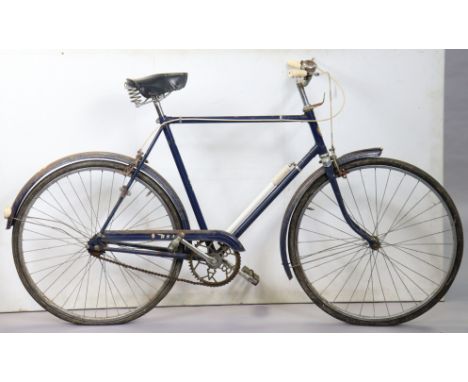 A vintage B.S.A. gent’s bicycle (blue). 