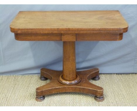 A 19thC mahogany fold over card table (H72 x W91 x D45cm)