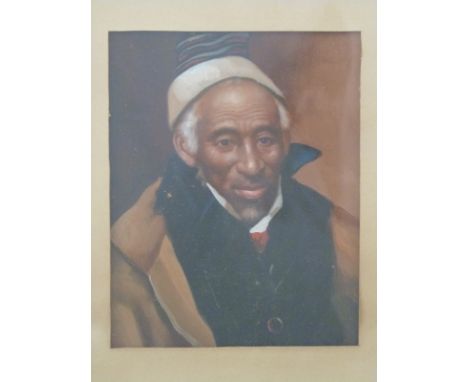 Oil on board unsigned painting of Yarrow Mamout (The original painting by Charles Wilson Peale was completed in 1819, it was 