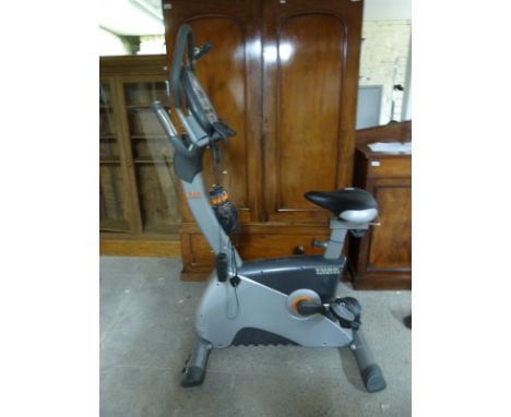 A modern York Fitness C302 Diamond Cycle exercise bike with manual