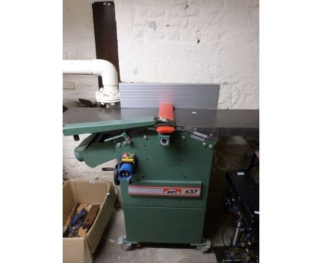 Kity 1637 thicknesser/planer with instruction manual, mounted on wheels, planes up to 10" wide (259mm) and thicknesses up to 