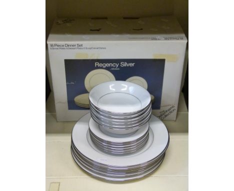 Noritake Regency Silver eighteen piece dinner service