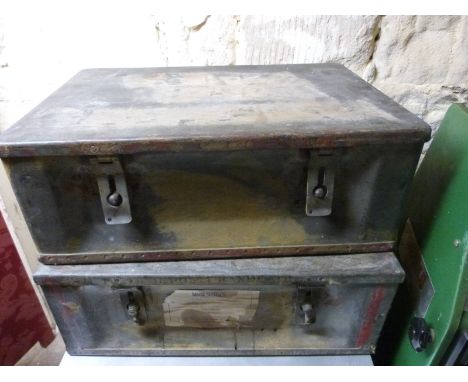 Two military ammunition or transport boxes