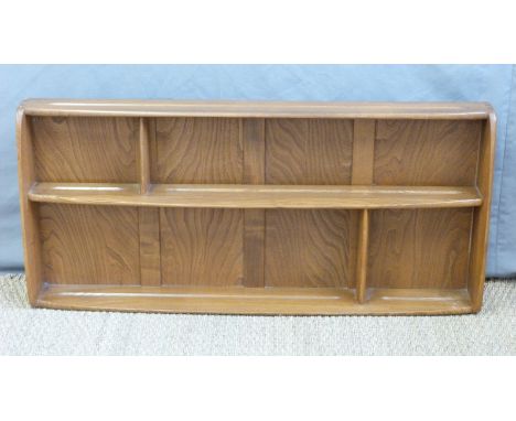 A retro Ercol light elm plate rack (H50 x W107 x D11cm)