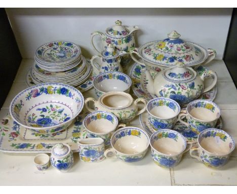 A collection of Masons Regency dinner and tea ware including tureen, teapot, coffee pot, sandwich plate etc