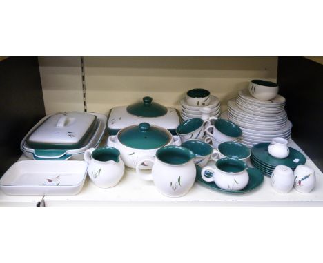 Denby Greenwheat dinner and tea service, approximately 55 pieces