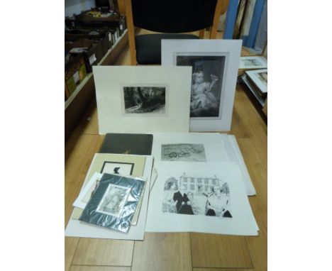 A quantity of prints & etchings including Vanity Fair cartoons, The Czar, lithograph of Princess Royal, E. Burne-Jones, proof