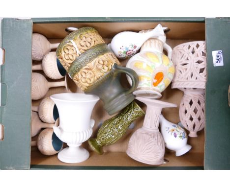 A mixed collection of items to include decorative jugs, plates, Glassware etc ( 3 trays) 