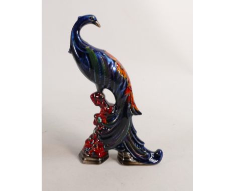 Anita Harris Model of a lustre peacock,  . Gold signed to base, height 28cm 